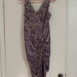 Elegant Purple and Gold Women's Dress